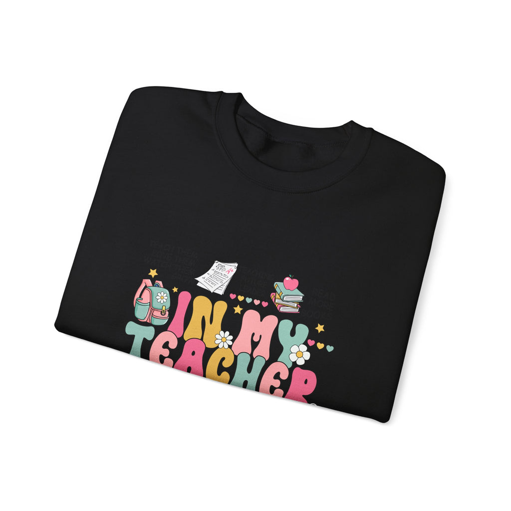 Teacher Crewneck Sweatshirt – "In My Teacher Era" Cute Retro Floral Design