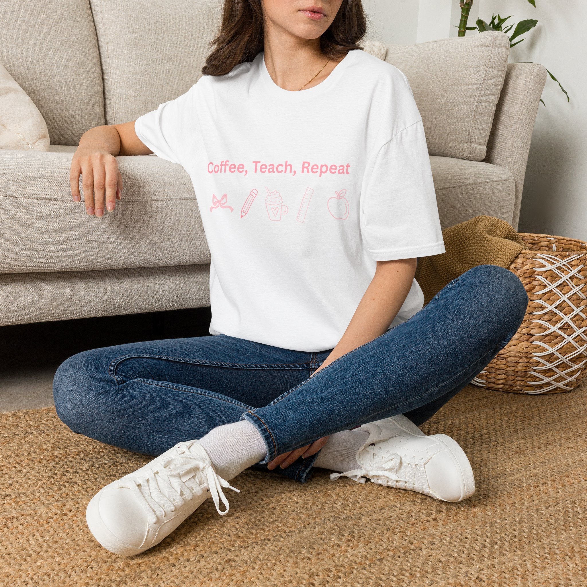 Teacher T-Shirt — "Coffee, Teach, Repeat"