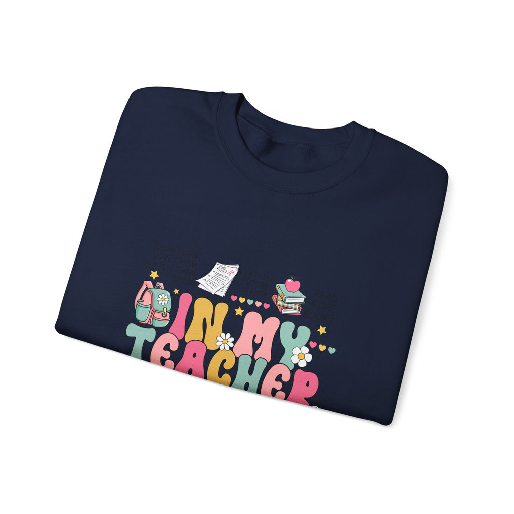 Teacher Crewneck Sweatshirt – "In My Teacher Era" Cute Retro Floral Design
