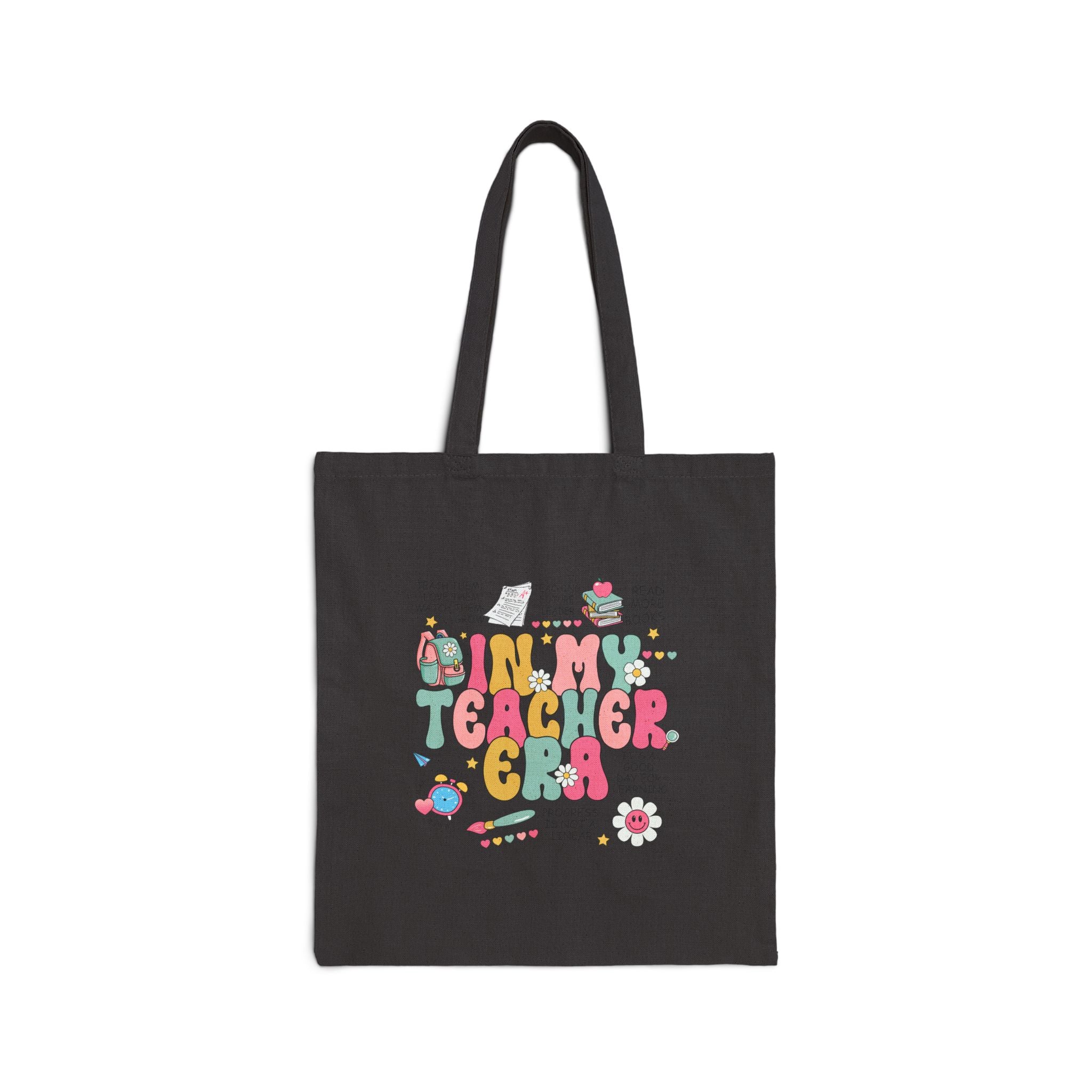 Teacher Crew Cotton Tote Bag — "In My Teacher Crew" Cute Back-to-School Gift