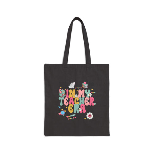 Teacher Crew Cotton Tote Bag — "In My Teacher Crew" Cute Back-to-School Gift